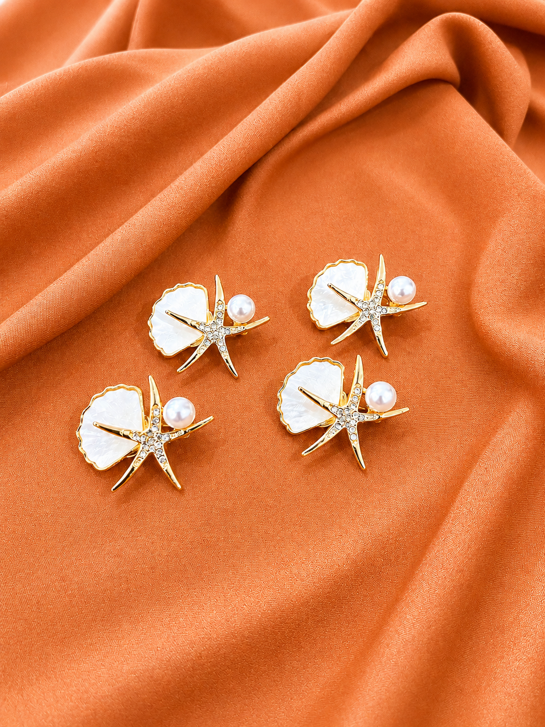Pearl Starfish Hair Clip Set (4 pcs set)