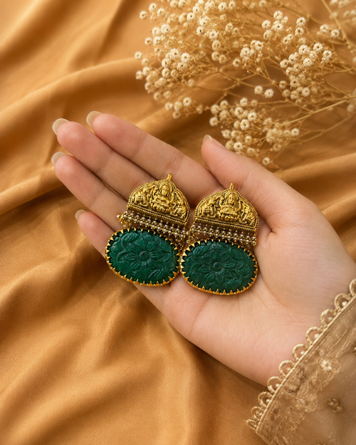 Antique Temple Green Earrings
