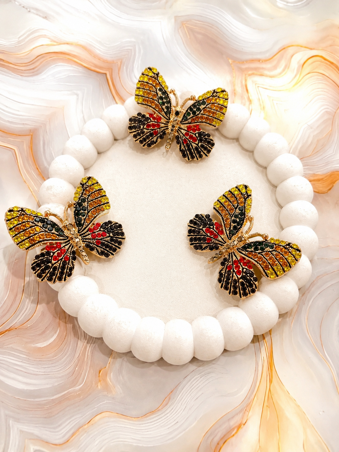 Golden Butterfly Hair Clip Set (3 pcs set)