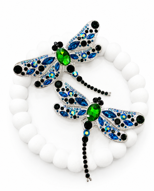 Emerald Dragonfly Hair Clip (2 pcs set)