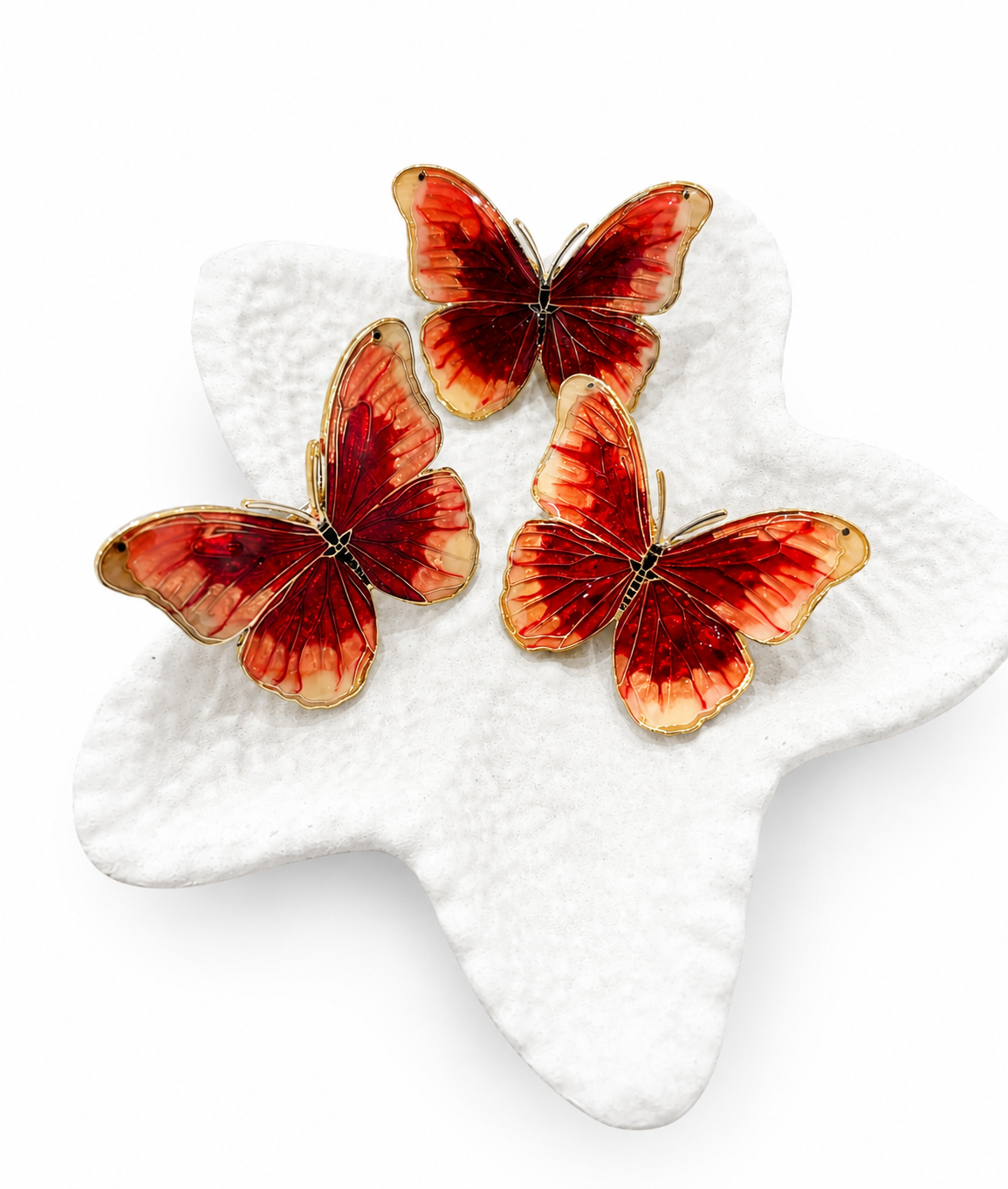 Ruby Butterfly Hair Clip Set (3 pcs set)